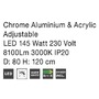 Kruhová - NV 17222004 Závěsné svítidlo ARIA chromovaný hliník a akryl nastavitelné LED 145W 230V 3000K IP20 - NOVA LUCE - foto 6