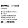 Kruhová - NV 9172860 Závěsné svítidlo EMPATIA zlatý mosazný hliník a akryl LED 60W 230V 3000K IP20 stmívatelné - NOVA LUCE - foto 6