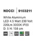 Podélná - NV 9103211 Závěsné svítidlo NOCCI bílý hliník bílý kabel LED 4.5W 230V 3000K IP20 - NOVA LUCE - foto 6