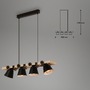 Podélná - BRILO 4406-045 Závěsné svítidlo, 85 cm, max. 40 W, černá-dřevo - BRILO - foto 6