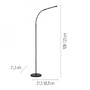 Stojací lampy - LD 11031-18 LED stojací svítidlo černé 3 krokové CCT, dotykový stmívač, nastavitelná hlava 2700-5000K - JUST LIGHT - foto 6