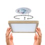 Hranatá - P 71268 LED Panel Atria Shine IP44 hranaté 190x190mm 8W 3000 - 6500K design dřevo - PAULMANN - foto 6