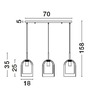 Podélná - NV 9236720 Závěsné svítidlo VELOR dvouvrstvé kouřové sklo černý kabel černá kovová základna E27 3x12W 230V IP20 bez žárovky - NOVA LUCE - foto 6