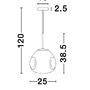 Koule - NV 9190403 Závěsné svítidlo LAVA zlatý kov ručně vyrobené zlaté sklo E27 1x12W 230V IP20 bez žárovky - NOVA LUCE - foto 6