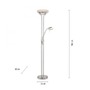 Stojací lampy - LD 11730-55 ZAHARA LED stojací svítidlo, stmívatelné, otočné, lampa na čtení, stříbrná, osvětlení stropu 3000K - LEUCHTEN DIREKT / JUST LIGHT - foto 6