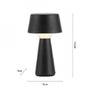 Na stůl - LD 19260-18 ABERA LED stolní lampa na baterie černá dotykový stmívač IP54 USB vnitřní i venkovní použití 3000K - JUST LIGHT - foto 6