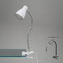 Stolní lampy s klipem - BRI 2615-016P LED svítidlo se svorkou 28,5 cm 2,5W 250lm bílé - BRILONER - foto 6