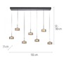 Dekorativní - PN 2115-18 Závěsné svítidlo LED RIKA 7 ramenné černá nastavitelná výška Comfort Lift SimplyDim 3000K - PAUL NEUHAUS - foto 6