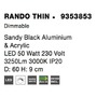 Kruhová - NV 9353853 Stropní svítidlo RANDO THIN černý hliník a akryl LED 50W 230V 3000K IP20 stmívatelné - NOVA LUCE - foto 6