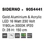 Dekorativní - NV 9054441 Závěsné svítidlo SIDERNO zlatý hliník a akryl LED 16W 230V 3000K IP20 - NOVA LUCE - foto 6
