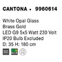 Vícečetná - NV 9960614 Závěsné svítidlo CANTONA bílé opálové sklo mosaz zlatá G9 5x5W 230V IP20 bez žárovky - NOVA LUCE - foto 6