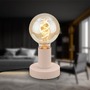 Stolní lampy dekorační - BRILO 7023011 TEEPU stolní lampa - s vypínačem, retro, max. 10W, E27 patice, béžová - BRILO - foto 6