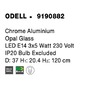 Vícečetná - NV 9190882 Závěsné svítidlo ODELL chromovaný hliník opálové sklo E14 3x5W 230V IP20 bez žárovky - NOVA LUCE - foto 6
