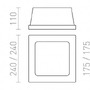 Bezrámečková - RED R10443 MIA čtvercová zápustná sádrová 230V E27 2x40W - RED - DESIGN RENDL - foto 6