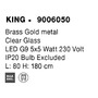 Podélná - NV 9006050 Závěsné svítidlo KING mosazný zlatý kov foukané čiré sklo G9 5x5W 230V IP20 bez žárovky - NOVA LUCE - foto 6