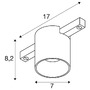 Lištové Magnetic SLV - LA 1008956 FIX-IT! 48V, DALI, kulatý, standardní stopa, spot, 2000-3000 K, 7,4 W, 36°, bronzová / černá - BIG WHITE (SLV) - foto 6