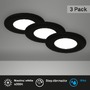 Kruhová - BRILO 7103-435 3ks sada LED vestavné svítidlo, pr. 8,5 cm, LED modul, 4,9W, 450 lm, černá - BRILONER - foto 6