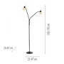 Stojací lampy - LD 12158-18 LOKI LED stojací svítidlo černé 2-ramenné flexibilní nastavitelné s vypínačem 3000K - JUST LIGHT - foto 6