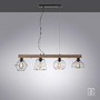 Podélná - LD 15214-78 KASKA LED závěsné svítidlo, nastavitelná výška, 4 ramenné, dřevodekor, černá, kovové stínítko - LEUCHTEN DIREKT / JUST LIGHT - foto 6
