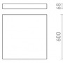 Hranatá - RED R14373 LARISA SQ 60 DIMM stropní černá 230V LED 100W 3000K 4000K 6500K - RED - DESIGN RENDL - foto 6