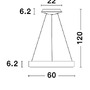 Kruhová - NV 9453456 Závěsné svítidlo RANDO THIN broušený stříbrný hliník a akryl LED 50W 230V 3000K IP20 stmívatelné - NOVA LUCE - foto 6