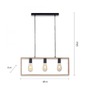 Podélná - LD 15652-18 FRANKY LED závěsné svítidlo, černá, dřevěný rám, kov, 3 ramenné - LEUCHTEN DIREKT / JUST LIGHT - foto 6