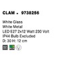 Kruhová - NV 9738256 Stropní svítidlo CLAM bílé sklo bílý kov E27 2x12W 230V IP44 bez žárovky - NOVA LUCE - foto 6