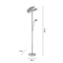 Stojací lampy - PN 678-55 PURE Mutil LED stojací lampa se čtecí lampou stmívatelné 2700-5000K hliník - PAUL NEUHAUS - foto 6