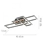 Hranatá - LD 14051-79 LED stropní svítidlo AKUSTIKA, dřevo, přírodní, moderní černá, otočné, 3000K - JUST LIGHT - foto 6