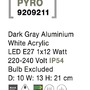 Nástěnná - NV 9209211 Venkovní nástěnné svítidlo PYRO tmavě šedý hliník bílý akryl E27 1x12W 220-240V IP54 bez žárovky - NOVA LUCE - foto 6