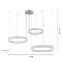 Kruhová - LD 15156-55 LILLUTI LED závěsné svítidlo 3 ramenné stříbrná přímé/nepřímé osvětlení stmívatelné dálkový ovladač 3000K - LEUCHTEN DIREKT / JUST LIGHT - foto 6