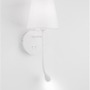 S ramenem - NV 9182371 Nástěnné svítidlo NIA bílý kov bílé stínidlo vypínač na těle LED 3W 3000K E14 1x5W 230V IP20 bez žárovky se čtecí lampičkou - NOVA LUCE - foto 6
