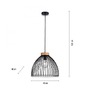Polokoule - LD 11419-18 LAMI LED závěsné svítidlo 1 ramenné, dřevo, černá, kovové stínítko, industriální styl - LEUCHTEN DIREKT / JUST LIGHT - foto 6