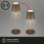 Na stůl - BRILO 7438-017 LED nabíjecí stolní lampa 38 cm 2,6W 280lm hnědé - BRILO - foto 6