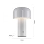 Stolní lampy dekorační - LD 19190-16 AGNES LED bateriové stolní svítidlo bílé tvar houby stmívatelné dotykem USB 2700-5000K - JUST LIGHT - foto 6