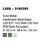 Koule - NV 9190393 Závěsné svítidlo LAVA zlatý kov ručně vyrobené zlaté sklo E27 1x12W 230V IP20 bez žárovky - NOVA LUCE - foto 6