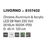 Kruhová - NV 8107402 Závěsné svítidlo LIVORNO chromovaný hliník a akryl nastavitelné LED 29W 230V 3000K IP20 - NOVA LUCE - foto 6