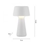 Na stůl - LD 19260-16 ABERA LED stolní lampa na baterie bílá dotykový stmívač IP54 USB vnitřní i venkovní použití 3000K - JUST LIGHT - foto 6