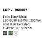 Bodová - NV 960007 Bodové svítidlo LUP saténový černý kov GU10 3x5W 230V IP20 bez žárovky - NOVA LUCE - foto 6