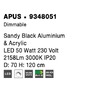 Dekorativní - NV 9348051 Závěsné svítidlo APUS černý hliník a akryl LED 50W 230V 3000K IP20 stmívatelné - NOVA LUCE - foto 6