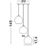 Vícečetná - NV 9241140 Závěsné svítidlo PALMER kouřové sklo černý kabel černá kovová základna E27 3x12W 230V IP20 bez žárovky - NOVA LUCE - foto 6