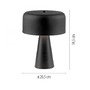 Stolní lampy dekorační - LD 11720-18 Kolekce Schöner Wohnen stolní lampa PENTO, černá, 1,5 m kabel - JUST LIGHT - foto 6