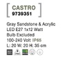 Sloupková - NV 9739351 Venkovní sloupkové svítidlo CASTRO šedý pískovec a akryl E27 1x12W bez žárovky 100-240V IP65 - NOVA LUCE - foto 6