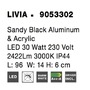 K zrcadlu - NV 9053302 Nástěnné svítidlo nad obrazy a zrcadla LIVIA černý hliník a akryl LED 30W 230V 3000K IP44 - NOVA LUCE - foto 6
