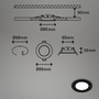 Kruhová - BRI 7125-435 LED vestavná svítidla 3ks sada, pr.8,6 cm, 3x LED, 3 W, 350 lm, černá - BRILONER - foto 6