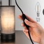 Stolní lampy dekorační - P 77059 Stolní lampa Pia látkové stínidlo 1-ramenné černá mat/šedá E14 bez zdroje světla - PAULMANN - foto 6