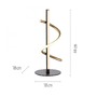 Stolní lampy dekorační - LD 19109-68 EMANDA LED stolní lampa černá mosaz stmívatelné šňůrový stmívač zakřivené 3000K - JUST LIGHT - foto 6