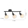 Bodová - LD 12152-18 LOKI LED stropní svítidlo černé 3 ramenné otočné spoty opálové sklo 3000K - JUST LIGHT - foto 6