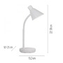 Stolní lampy pracovní - LD 11248-16 PIXIE LED stolní lampa bílá s vypínačem flexibilní na psací stůl 3000K - JUST LIGHT - foto 6