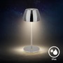 Stolní lampy dekorační - BRILO 7503018 LED nabíjecí stolní lampička Serina Mini, bezdrátová, 20cm, IP44, 2,5W, stmívatelné, dotykový vypínač, chrom - BRILO - foto 6